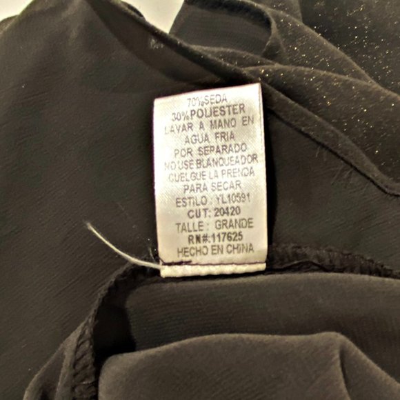 Ya Los Angeles Womens Sleeveless Top Gray Sparkle Sheer Silk Cowl Drape Hi Lo L - Picture 6 of 6